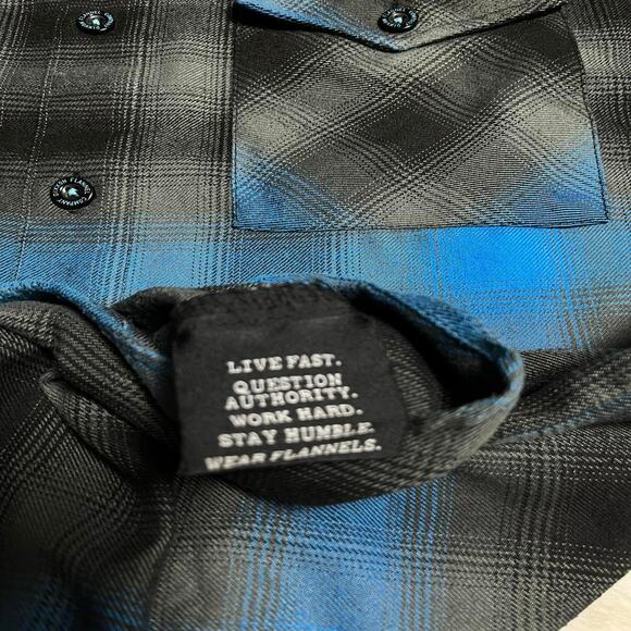 Dixxon Flannel Company 10th St Men's L Blue Black Plaid Button Up Shirt Cottage - Picture 6 of 10
